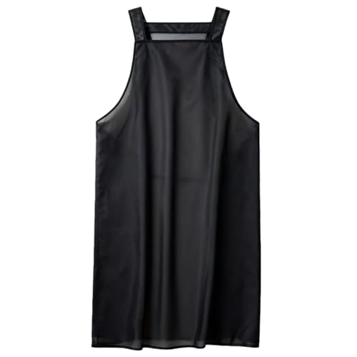 JDSWANLA Waterproof Apron, Environmentally Friendly TPU Oil Resistant Apron, Suitable for Families Gardening Coffee Shops Art Studios Hair Salons Barbecue, Black, for Men and Women