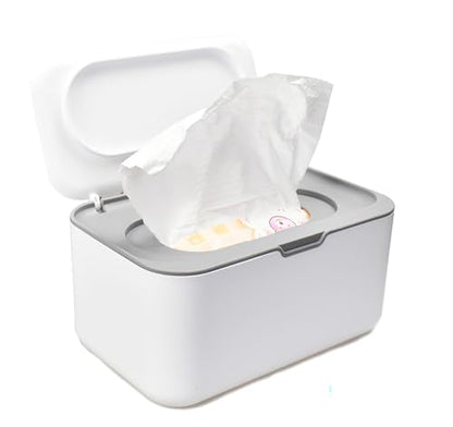 Tissue Box Cover Seal Rectangular Dryer Sheet Dispenser Storage Wet Wipes for Storage on Bathroom Vanity, Countertop, Bedroom Dresser (Gray/White) - color: Gray /White