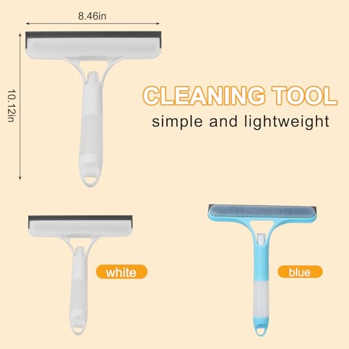 3-in-1 Spray Window Squeegee with Scraper and 2 Cotton Pads, Blue - color: Pro-blue