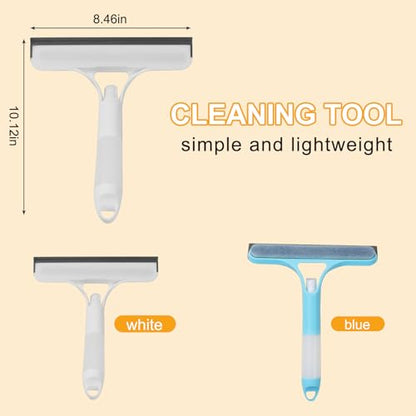 3-in-1 Spray Window Squeegee with Scraper and 2 Cotton Pads, Blue - color: Pro-blue