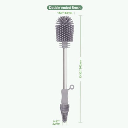 Haakaa Silicone Bottle Brush for Baby Bottles & Crevices, SUVA Grey, 1PK - color: Suva Grey, size: 1 Piece Set