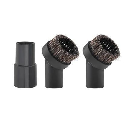 TAODAN 3PCS Vacuum Brush Horsehair Vacuum Attachment Round Dusting Brush with Universal Connector 1 1/4 to 1 3/8 inch Suitable for Cleaning Carpets and Interior Decoration