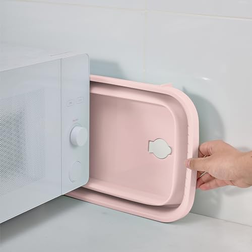 Collapsible Dish Pans, 2Gal (7.5L) Capacity, Plastic Dish Tub Dishpan for Kitchen Sink with Drainage Hole, Foldable Small Wash Basin for Kitchen, Camping, Travel (Pink) - color: Pink