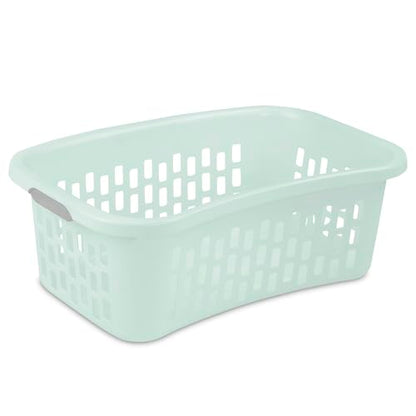 Sterilite HipHold Laundry Basket, Plastic Rectangle Clothes Hamper, 6 Pack - color: Mint, size: 1.5 Bushel (6 Pack)