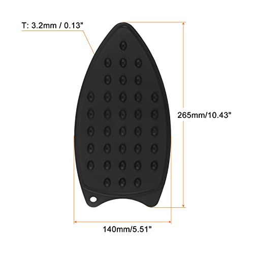 HARFINGTON Silicone Iron Rest Pad, Multipurpose Iron Hot Resistant Mat Iron Rest Plate for Ironing Board Hot Heat Resistant Steam Compact Mat, Black - color: Black