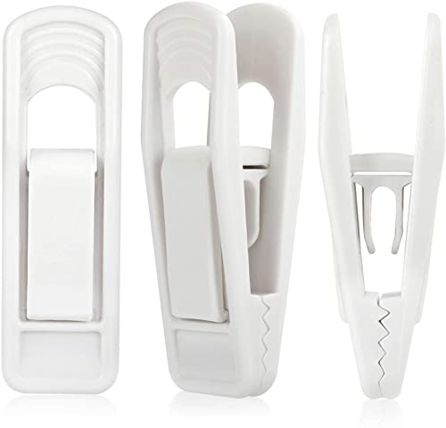 Tinfol 20pc Hanger Clips - White Strong Pinch Grip Clips for Use with Slim-line Clothes Velvet Hangers, Multi-Purpose Finger Clip for Home - color: White, size: 20PCS