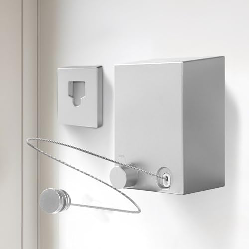 Retractable Clothesline, Retractable Clothesline Indoor, Laundry Line Retractable, Not Sagging, Suitable for Balconies, Courtyards, Laundry Rooms, RVs, Yachts, etc - color: Silver
