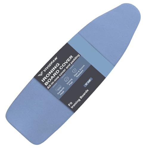 VividPaw Ironing Board Cover and Pad Small Size 13x43, 12x42, Thick Padding - color: Blue, size: 13" x 43"