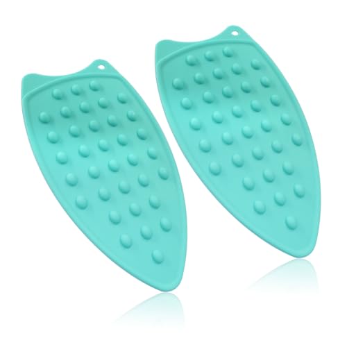 2 Pcs Silica Gel Iron Rest Pads Mat, Green - color: Green