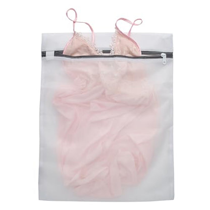 Laundry 360 Large Mesh Wash Bag | Laundry | Washing Machine | Zipper Closure | Prevents Pulling and Tearing | Clothes | Garments | Delicates | Socks | White - style: 1 Pack