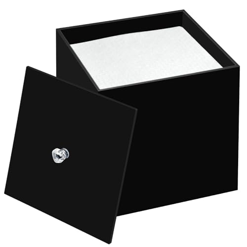 Disposable Face Towel Holder Facial Towelettes Container Box Acrylic, Black - color: Black
