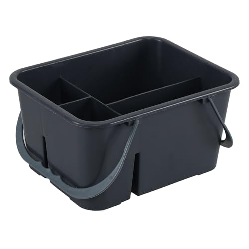 4 Compartment Plastic Utility Tote Caddy, Grey