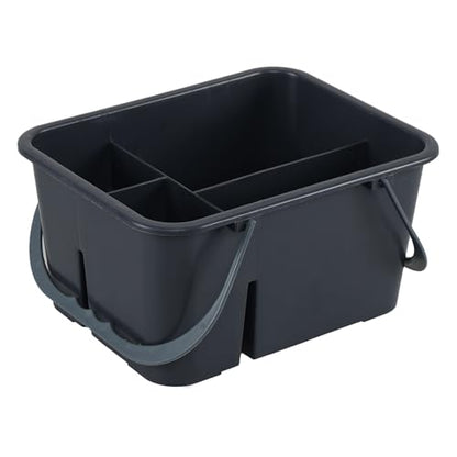 4 Compartment Plastic Utility Tote Caddy, Grey