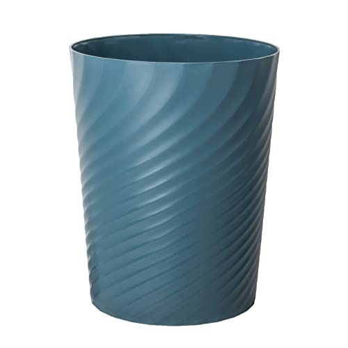 Plastic Small Bathroom Trash Can Wastebasket Garbage Can, Bluish Green - color: Dark Blue, size: 1.8 Gallon/1 Pack