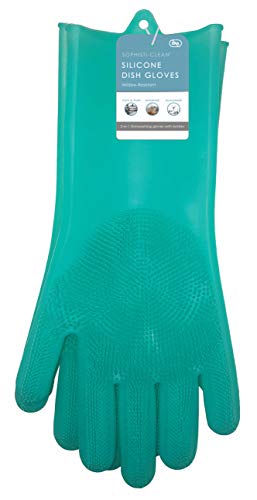 Scrubbing Gloves Heat Resistant Kitchen Scrubbers, One Size, Teal