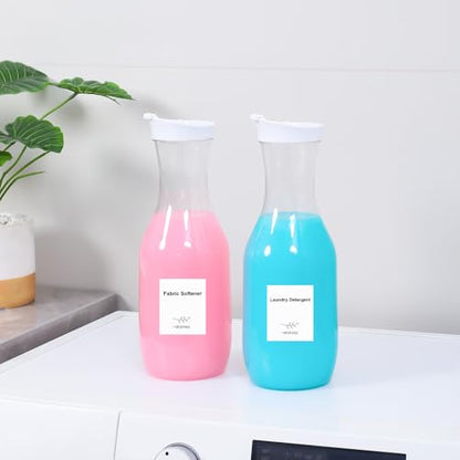 Laundry Detergent Dispenser BY VEGEVIGI, 54OZ Laundry Soap Disepenser, Liquid Laundry Detergent Container Organizer, Plastic Fabric Softener and Powder Detergent Dispenser, 3PACK - color: 3p