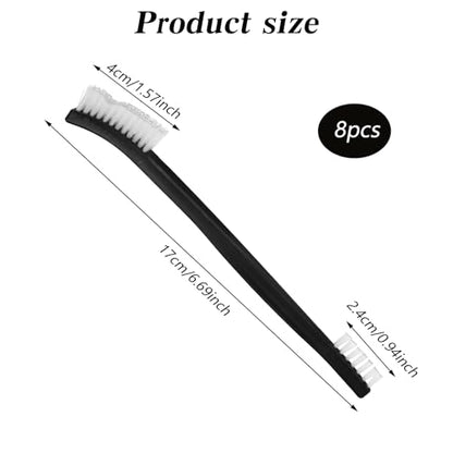 10PCS Double Ended Nylon Cleaning Brushes, Small Brush Black & Transparent