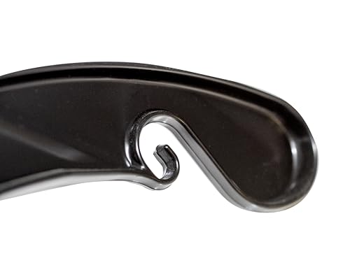 NAHANCO 17” Black Mid-Heavyweight Plastic Hanger, Chrome Hook, 100 Pack - color: Black With Chrome Hook