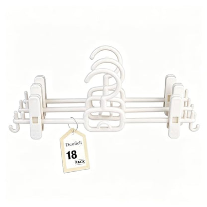 18 Pack Pants Hangers with Clips – Space Saving & Stackabl