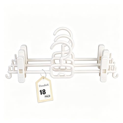 18 Pack Pants Hangers with Clips – Space Saving & Stackabl