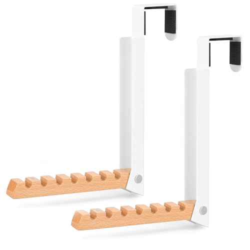 TERRA HOME Over The Door Clothes Hanger – Portable Retractable Travel-Friendly Laundry Room Hanging Rack – Convenient Over The Door Drying Rack for Laundry Ease - 2PCS (White) - color: White - 2 Pack