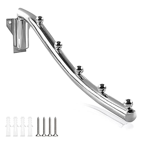 Wall Mount Clothes Hanger Rack Folding, Garment Hook with Swing Arm - color: 5 Hanger 38CM