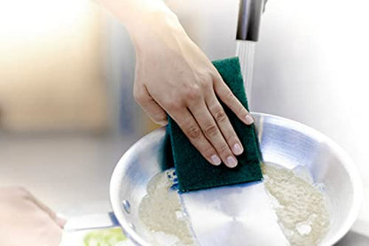 Scotch-Brite Heavy Duty Scouring Pad, Dish Scrubber for Kitchen+ Outdoor, 8 Scrub Pads for Uncoated Pots and Pans, Cast Iron Cooktops, Grill Grates,Oven Racks, BBQ, Durable, Long-Lasting (Pack of 2) - size: 8 Pads (Pack of 2)