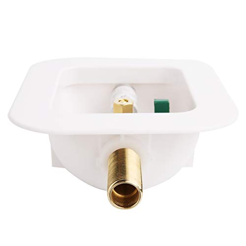 Ice Maker Outlet Box with Water Hammer Arrestor MIP Connection, Lead-Free Brass - size: MIP with water hammer arrestor