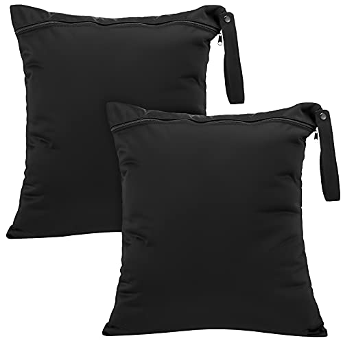 Shappy 2 Pack Wet Dry Bag Travel Laundry Waterproof,Solid Black - style: Solid Black