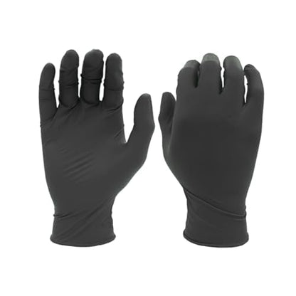 SHOWA 6112PF Sustainable EBT Latex-Free Nitrile Disposable Single Use Safety Gloves, 4 Mil, 9.5" Length, Black, Large, (1 Box/100 Gloves) - color: Black, size: Large