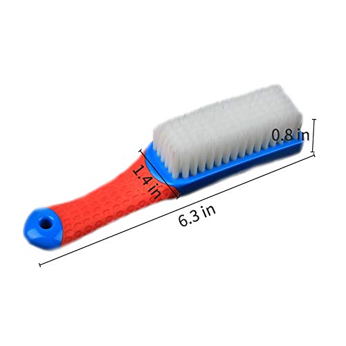 Scrub Brush Comfort Grip & Flexible Stiff Bristles Heavy Duty for Bathroom Shower Sink Carpet Floor, Blue Red - color: Blue Red