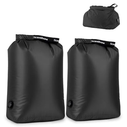 Travel Laundry Bag, Pump-Free Vacuum Compression Dirty Clothes Bag, Reusable Waterproof & Washable Laundry Bag, Wet and Dry Bag, Ideal for Suitcases, Road Trip Essentials (2 Pcs, M+M) Black - color: Black, size: 17.5" L × 13.5" W × 5" H (2PS)