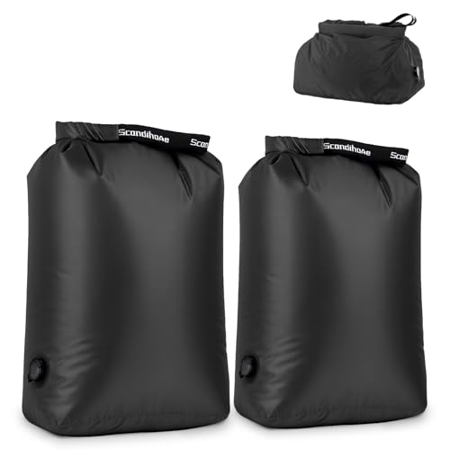 Travel Laundry Bag, Pump-Free Vacuum Compression Dirty Clothes Bag, Reusable Waterproof & Washable Laundry Bag, Wet and Dry Bag, Ideal for Suitcases, Road Trip Essentials (2 Pcs, M+M) Black - color: Black, size: 17.5" L × 13.5" W × 5" H (2PS)