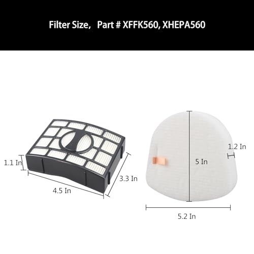 Replacement Filter Compatible with Shark UV725 UV725 26 Navigator Lift-Away Upright Vacuum Cleaner, Part # XFFK560,XHEPA560