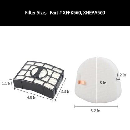 Replacement Filter Compatible with Shark UV725 UV725 26 Navigator Lift-Away Upright Vacuum Cleaner, Part # XFFK560,XHEPA560