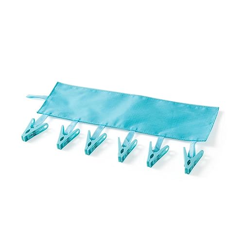 Portable Cloth Hanger Rack Clips for Travel and Home Use Design for Shower Rods and Towel Racks Easy to Store and Carry - color: Blue