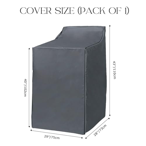 1Pack Washer and Dryer Covers Outdoor Washing Machine Cover for Top and Front Load 420D PU Waterproof Laundry Dryer Cover with Zipper and Storage Bag, W29”x D28”x H43” (Grey) - color: Grey, size: Pack of 1