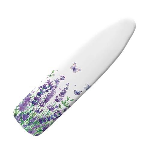 Flower Ironing Board Cover and Pad Standard Size Sea Butterfly Iron Table Covers Non-Slip Ironing Board Protective Ironing Padded Cover Starfish Suitable Gifts for Women Men Home Decor - color: Flower Butterfly Purple