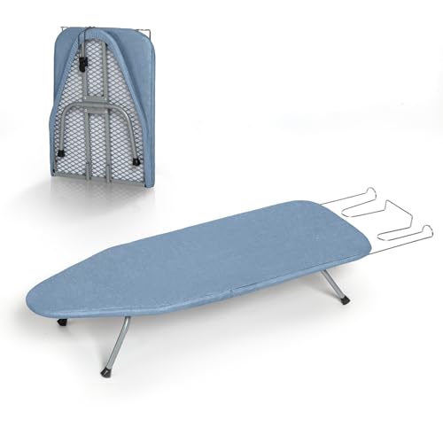 Table Top Ironing Board, RAINHOL Blue 31"x12" Small Folding Iron Board - color: Blue, size: Steel Mesh