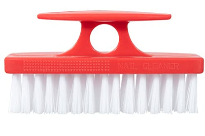 Superio Nail Brush Cleaner with Handle - Durable Brush Scrubber To Clean Toes, Fingernails, Hand Scrubber All Surface Cleaning, Red Heavy Duty Scrub Brush Stiff Bristles, Easy To Hold - color: Red, size: 1 Pack