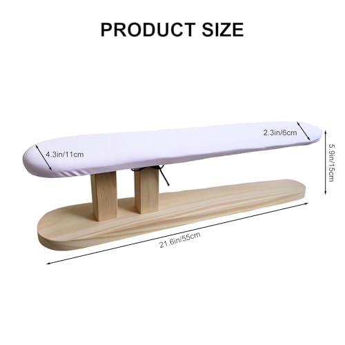 Tabletop Ironing Board Padded Small Ironing Board with Wooden Base, Chest & Sleeve Ironing Boards for Tailor, Household, Laundry Room, Apartment - size: Long