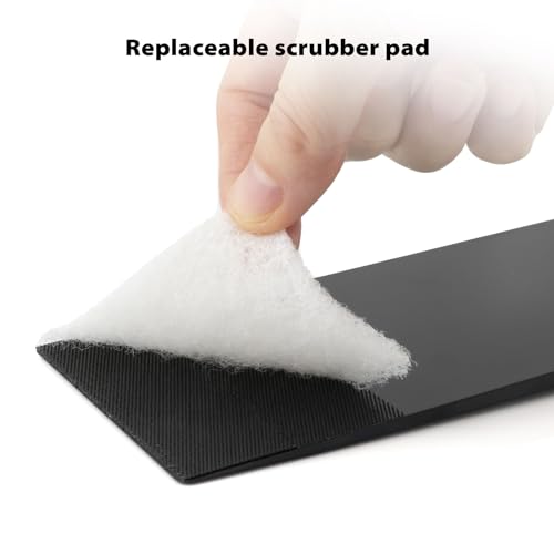NEWISHTOOL Long Reach Auto Bulldozer Squeegee Mini Paddle Scrubber for Tint - color: Black