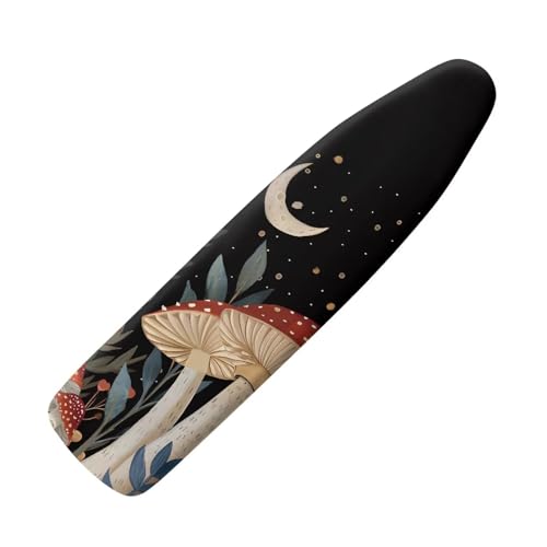 Moon Mushroom 15x54 Ironing Board Cover Elastic Edge Applicable Standard Size Iron Board Cover, Stain Resistant Ironing Mat Home Accessories - color: Moon Mushroom