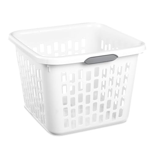Sterilite Square Laundry Basket, Plastic Clothes Hamper, 6-Pack - color: 1.5 Bushel - White, size: 6 Pack