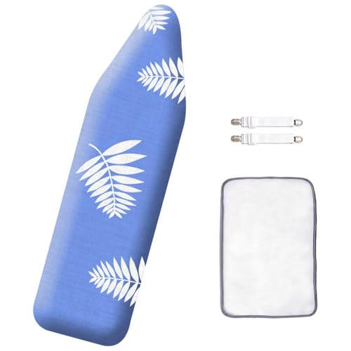 SheeChung Ironing Board Cover and Pad 13"x43",Scorch and Stain Resistant - color: Blue+leaf, size: 43"L x 13"W