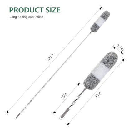 SetSail Extra-Long Dusters with Extension Pole 100-inch for Cleaning - color: White-grey, size: Duster