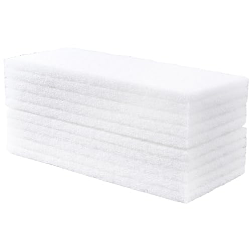 CREATCABIN 10Pcs White Scrubbing Pad Non Scratch Scouring Pads 4 x 10 Inch Non Woven Scouring Sponge Light-Duty Multipurpose Abrasive Multi Surface Scrubber for Cleaning Polishing Kitchen Workshop - size: 24.5 x 11 cm