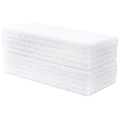 CREATCABIN 10Pcs White Scrubbing Pad Non Scratch Scouring Pads 4 x 10 Inch Non Woven Scouring Sponge Light-Duty Multipurpose Abrasive Multi Surface Scrubber for Cleaning Polishing Kitchen Workshop - size: 24.5 x 11 cm