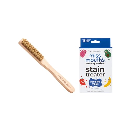 Miss Mouth's Stain Pre-Treat Set, Laundry Brush & 10 Wipes