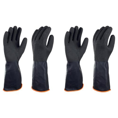 North Tower Chemical Gloves Rubber Heavy Duty Glove Work （14in,2 pair） - size: 14”（2 pair）